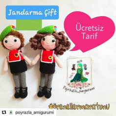 Ücretsiz Jandarma Çift Amigurumi Örnek Şeması