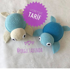 Ücretsiz Kaplumbağa Amigurumi Yapımı Heryere yakışacak açıklamalı bir tarif daha kaplumbağa 🐢 .
