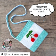 Ücretsiz Kirazlı Çanta Örgü Şeması
