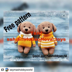 Ücretsiz Köpek Amigurumi Tığ İşi Şeması