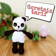 Ücretsiz Panda Amigurumi Tığ İşi Tarifi Merhabalar