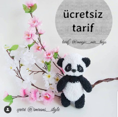 Ücretsiz Panda Amigurumi Yapımı Tığ İşi Şeması