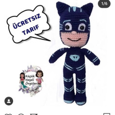 Ücretsiz PJ Masks Kedici Kız Amigurumi Tığ İşi Şeması