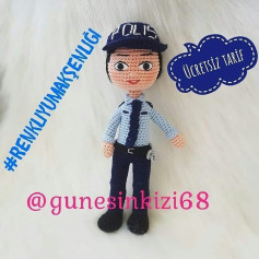 Ücretsiz Polis Amigurumi Tığ İşi Şeması