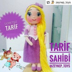 Ücretsiz Rapunzel Bebek Tığ İşi Örgü Tarifi
