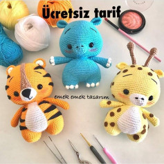 Ücretsiz sevimli hayvan amigurumi tığ işi şemaları