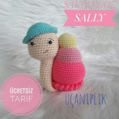 Ücretsiz Sevimli Salyangoz Amigurumi Tarifi