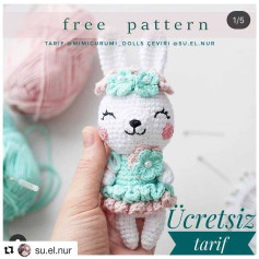 Ücretsiz sevimli tavşan amigurumi modeli