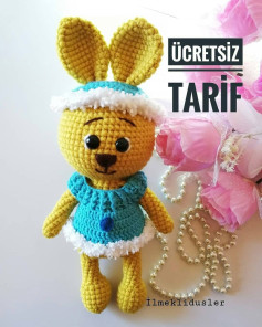Ücretsiz Sevimli Tavşan Amigurumi Tığ İşi Tarifi bahartadındaörgüler