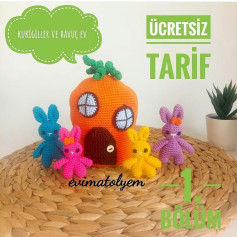 Ücretsiz Tavşan ve Havuç Ev Örgü Şeması
