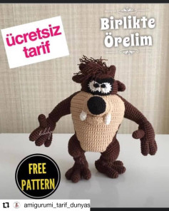 Ücretsiz Tazmanya Canavarı Amigurumi Tarifi