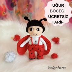 Ücretsiz uğur böceği amigurumi modeli