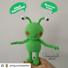 Ücretsiz Uzaylı Amigurumi Yapımı Şeması