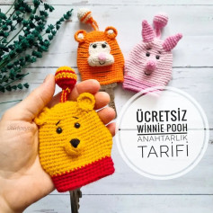 Ücretsiz Winnie Pooh Anahtarlık Örgü Şeması
