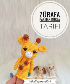 Zürafa Parmak Kuklası Tığ İşi Şeması