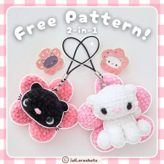 2-in-1 Crochet Pattern: Cute Cat Keychain Design