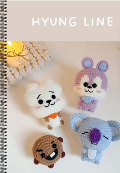 Amigurumi Adoráveis: Conjunto de Bonecos de Pelúcia em Crochê