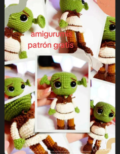 Amigurumi de personaje verde con patrón gratis para crochet creativo