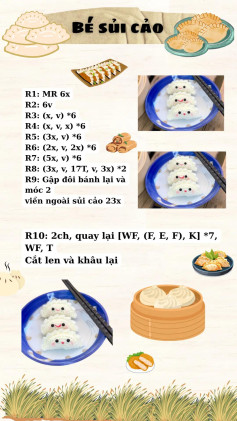 bé sủi cảo, sushi cá hồi, kem ốc quế