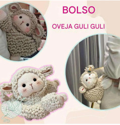Bolso tejido a crochet con diseño de oveja adorable y creativa