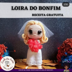 Boneca de Crochê Loira do Bonfim com Receita Grátis