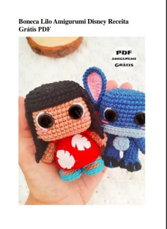 Boneca Lilo e Stitch Amigurumi: Receita Gratuita em PDF