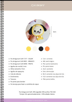 Chart de Crochê Amigurumi Chimmy com Instruções Detalhadas e Materiais