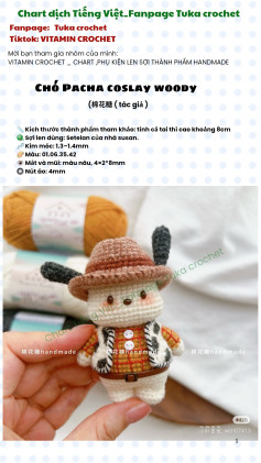 🐶 CHART FREE – CHÓ PACHA COSPLAY WOODY