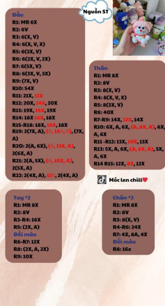 Chart Hướng Dẫn Móc Len Cho Thú Nhồi Bông Đáng Yêu doraemon