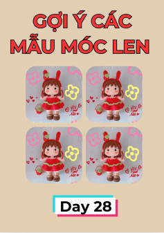 Chart Hướng Dẫn Móc Len Cô Bé Dâu Tây Chi Tiết