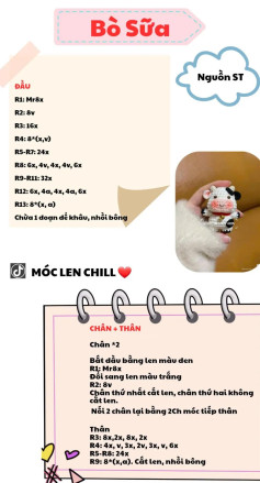 chart móc bò sữa len