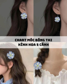 chart móc bông tai hình hoa 5 cánh