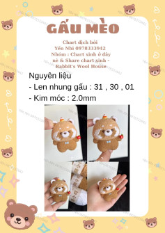 chart móc gấu mèo len