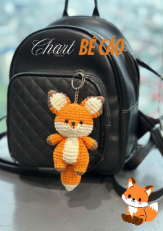 Chart móc len búp bê cáo đáng yêu làm móc khóa