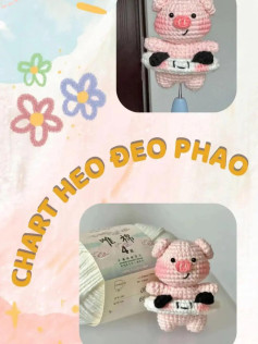 Chart Móc Len Hình Heo Đeo Phao Dễ Thương