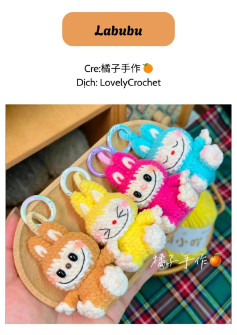 Chart móc len hướng dẫn làm móc khóa thú bông Labubu đáng yêu