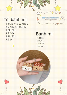 chart móc túi bánh mì