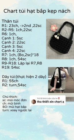 Chart túi Hạt Bắp len