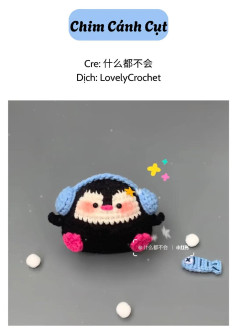 chim cánh cụt chart móc len