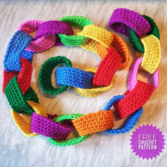 Colorful Crochet Chain Links Pattern - Free and Easy Tutorial