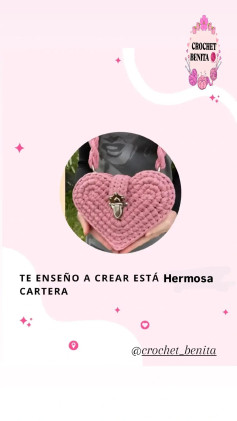 Crea una encantadora cartera de corazón con este patrón de crochet