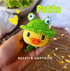 Crochê Amigurumi de Patinho com Chapéu de Sapo: Receita Grátis
