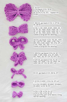 Crochet Bow Patterns: Step-by-Step Guide for Various Sizes