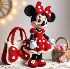 Crochet Minnie Mouse Doll with Matching Bag - Pattern and Design