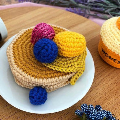 Crochet Pancake with Colorful Toppings: A Whimsical Yarn Creation