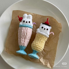 Crochet Pattern: Adorable Milkshake Amigurumi with Cute Faces