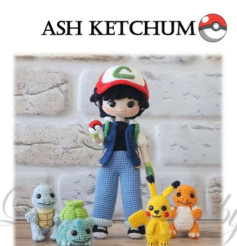 Crochet Pattern: Ash Ketchum and Pokémon Amigurumi Set