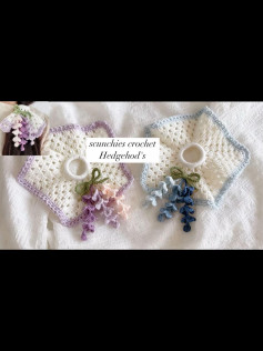 Crochet Pattern: Delicate Flower-Themed Scrunchies with Detailed Instructions