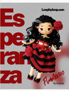 Crochet Pattern for a Flamenco Dancer Doll with Red and Black Dress