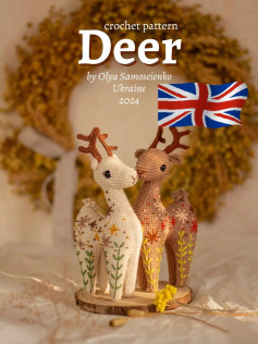 Crochet Pattern for Charming Deer with Floral Embroidery
